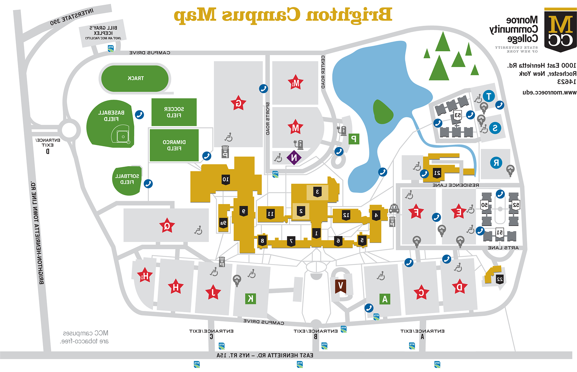 Illustrated map of MCC's Brighton Campus